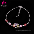 Simple Design Colorful CZ Silver Charm Fashion Bracelet Jewelry